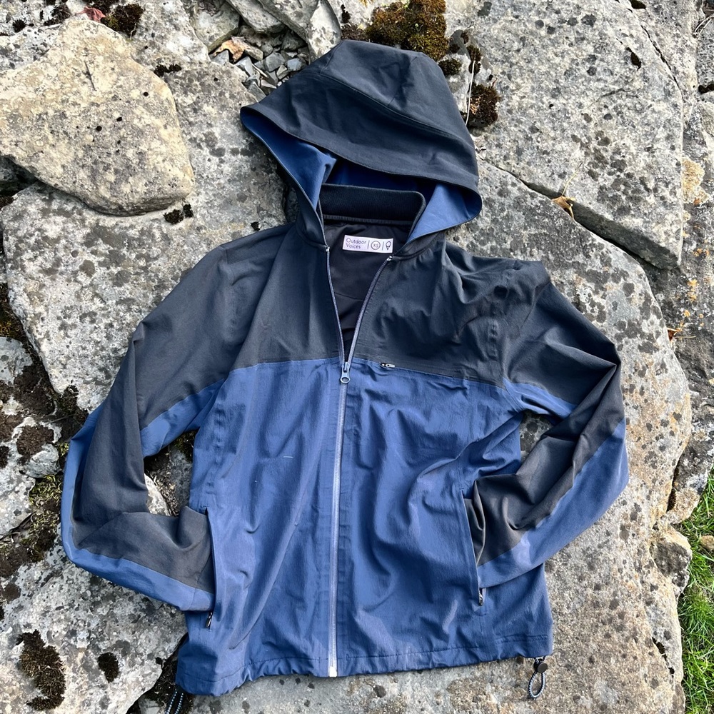 Outdoor Voices RecTrek Hooded Softshell Jacket EXTRA SMALL Colorblock Stretch
